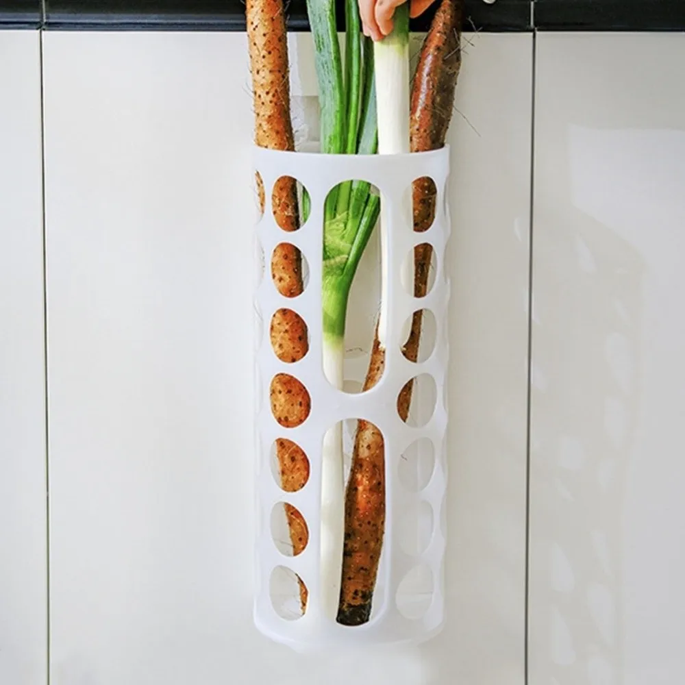 Wall-Mounted Garbage Bag Storage Holder Stackable Foldable Trash Bag Holder Reusable Plastic Garbage Bag Dispenser