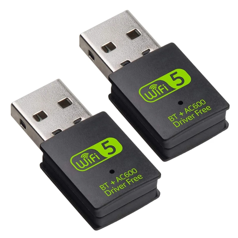 

2X USB Wifi Bluetooth адаптер, 600 Мбит/с двухдиапазонный беспроводной сетевой внешний приемник, Wifi ключ для ПК/ноутбука/настольного компьютера