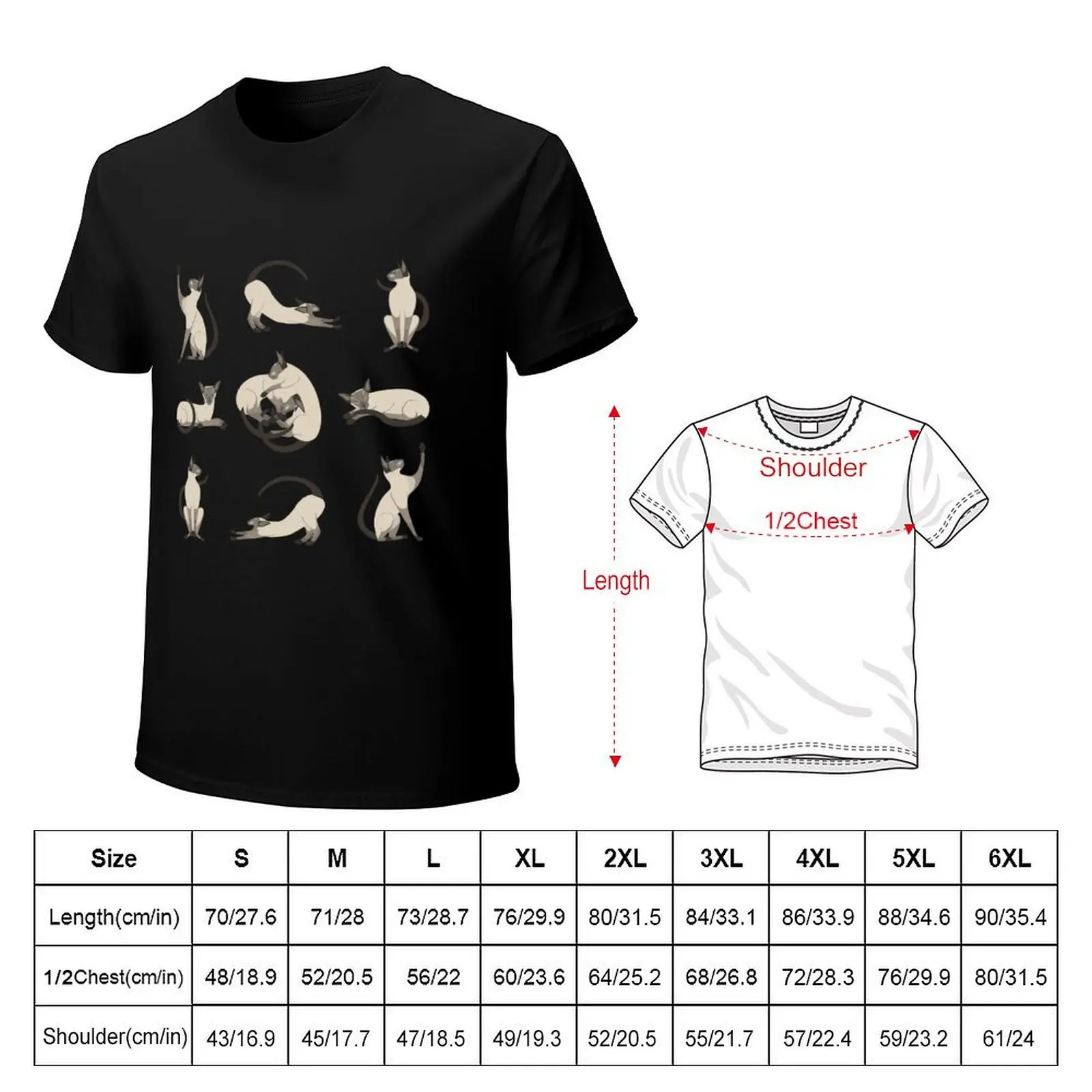 Siamese cats repeating pattern T-Shirt Plus Size Short Sleeve T-Shirt