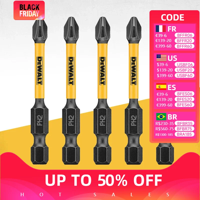 DEWALT DWA2PH2IRB Batch Head Cross High Hardness Hand Drill Bit Screw Electric Screwdriver Set PH2 Impact Driver Drill Head