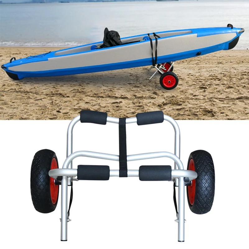 

Portable Folding Kayak Trolley Universal Canoe Hand Cart with Removable Wheels Cart for Water Sports Equipment Transport