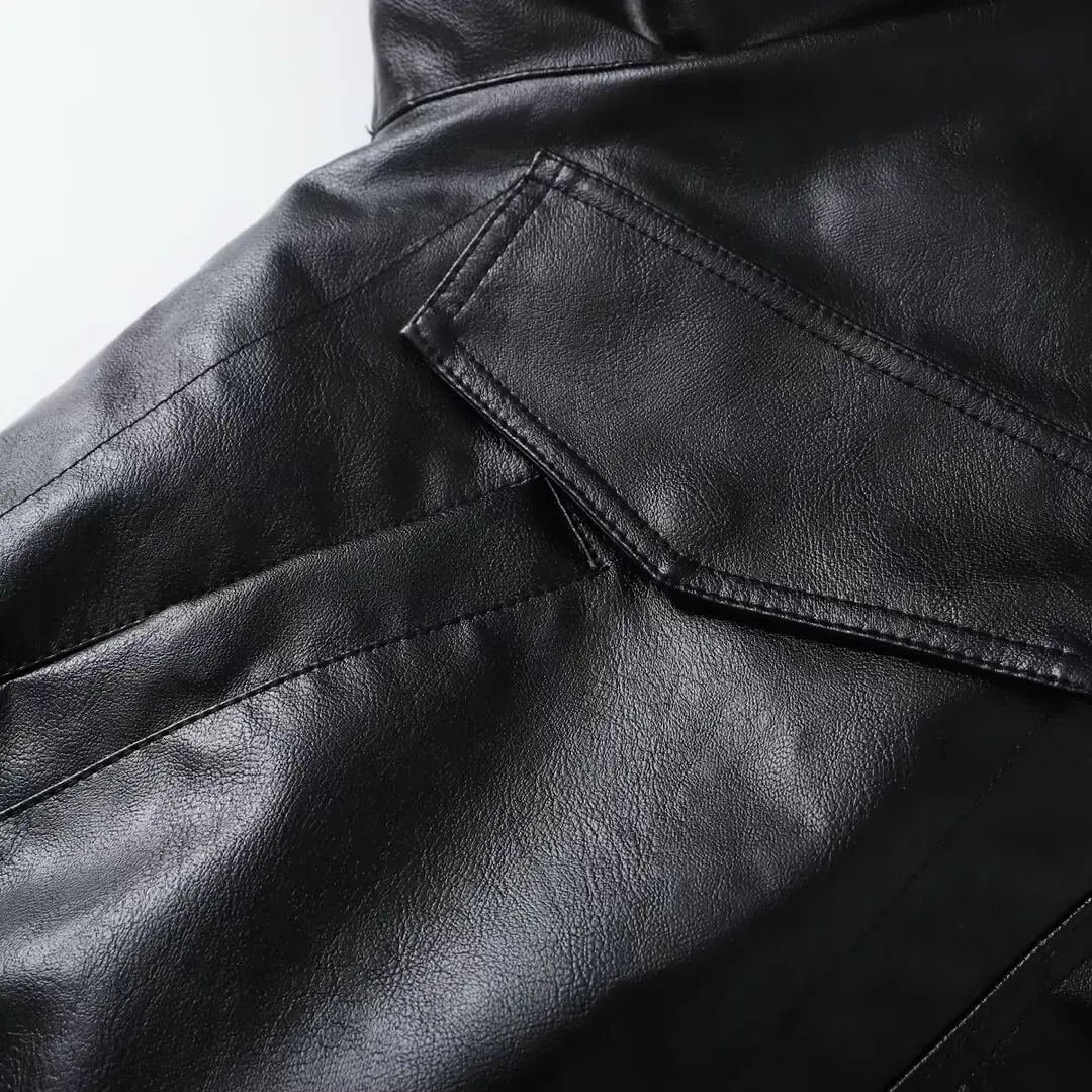 เสื้อแจ็คเก็ตหนังเทียมแฟชั่นใหม่สำหรับผู้หญิง DiYiG ประจำฤดูหนาวปี 2025 สไตล์เรโทร แขนยาว ใส่ได้กับทุกชุด ปกเสื้อแบบปกเชิ้ต ติดซิป เสื้อคลุมตัวนอกสำหรับผู้หญิง