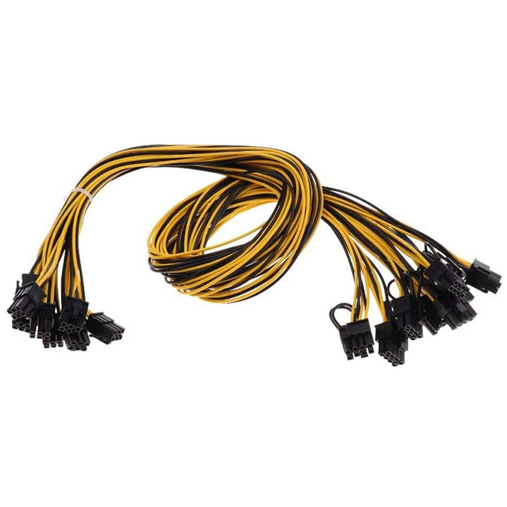 8 Pcs PCIe 6Pin to 8Pin(6+2) Male to Male PCI-E Power Cable for GPU Power Supply Breakout Board Adapter