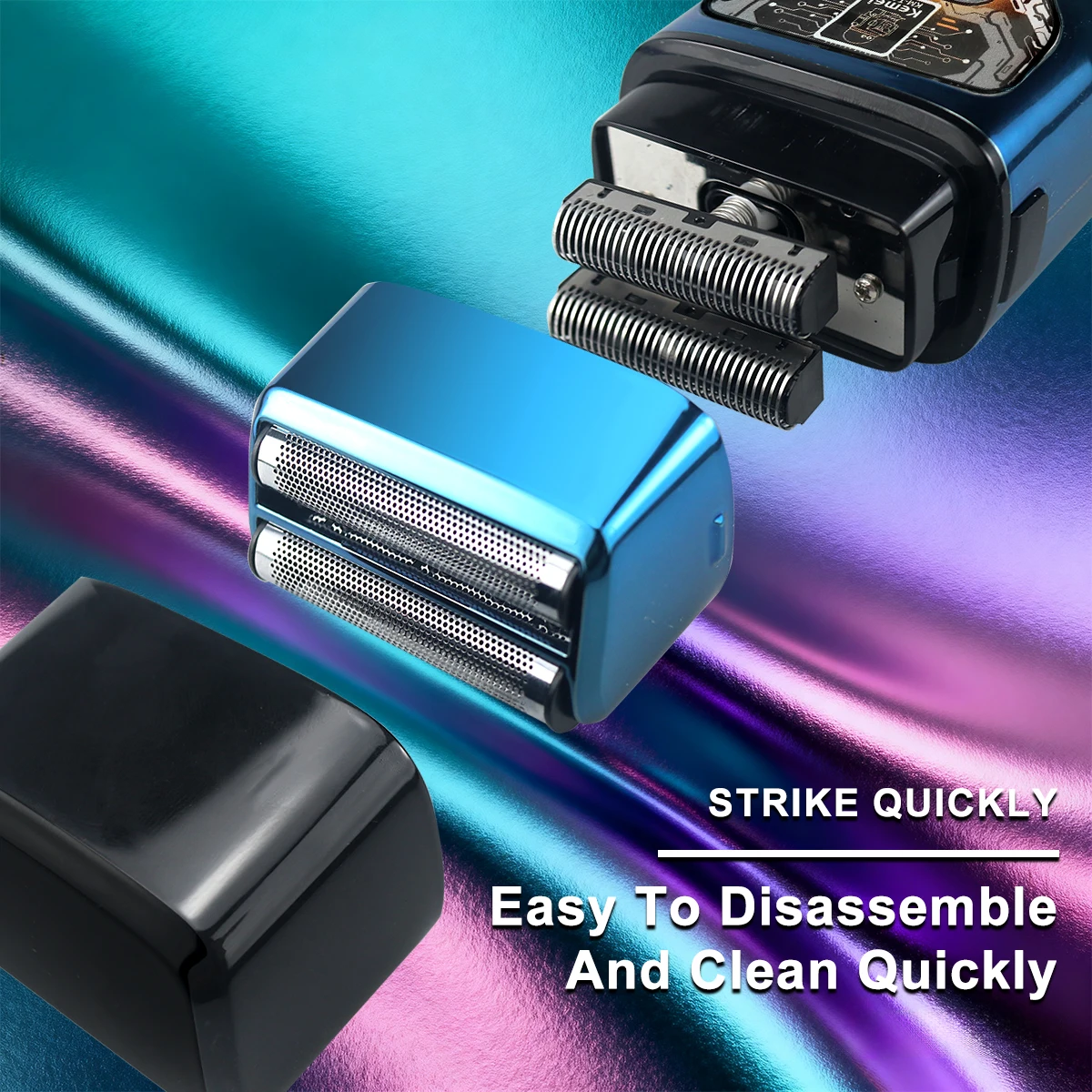 KEMEI KM-T400 máquina de afeitar para hombres doble lámina 9000RPM 5W Motor de levitación magnética pantalla LCD Afeitadora eléctrica profesional