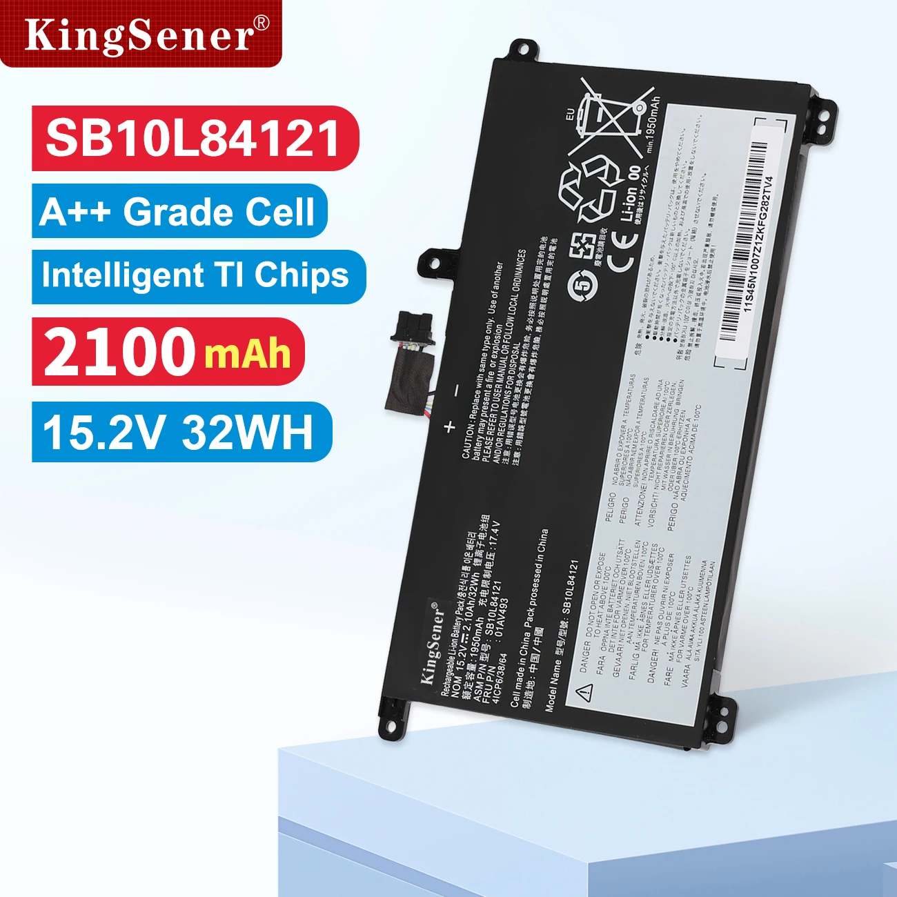 

KingSener 01AV493 Laptop Battery For Lenovo ThinkPad T570 T580 P51S P52S Series SB10L84121 00UR890 00UR891 00UR892 15.2V 32WH