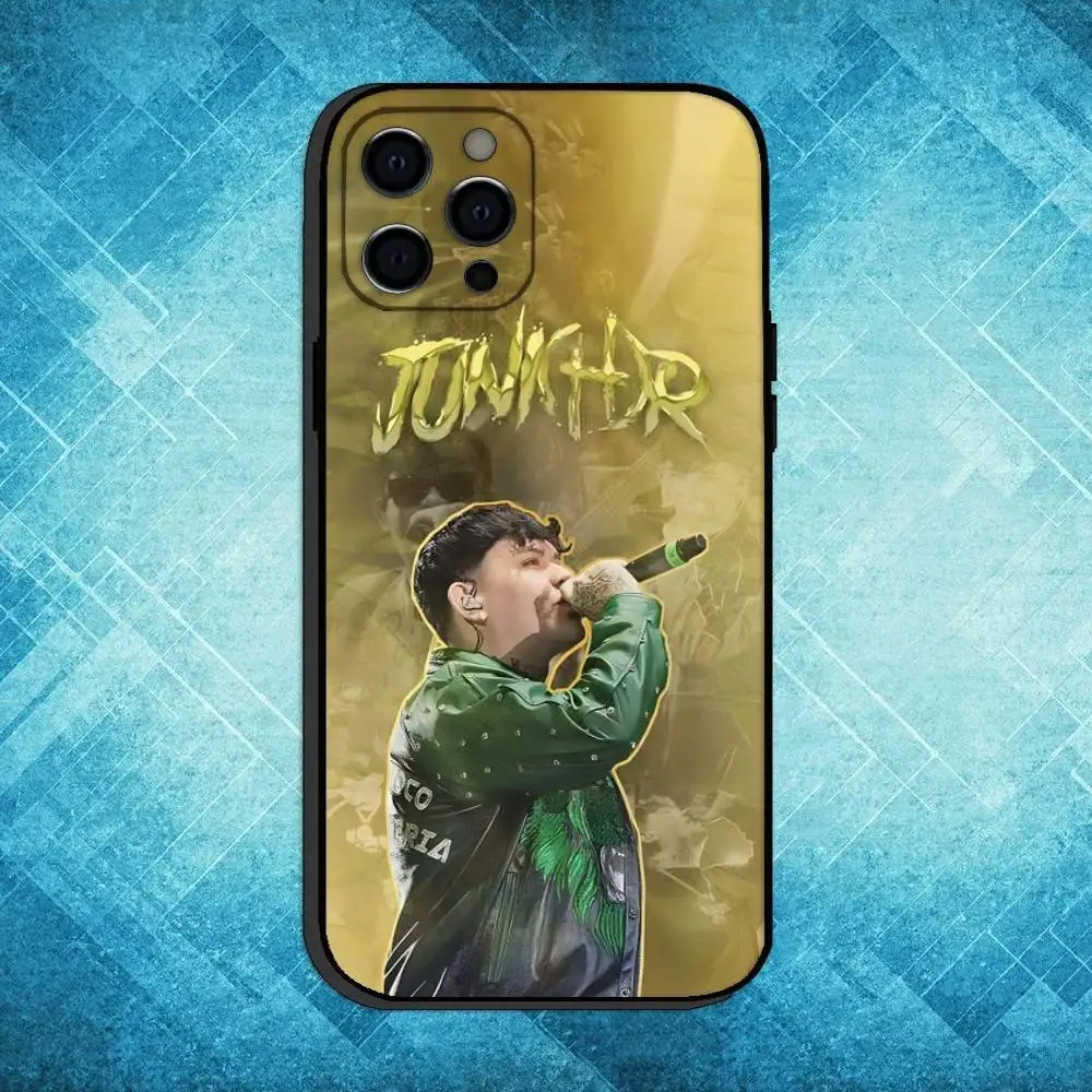 حافظة هاتف Junior H $AD B-BOYZ لهاتف iPhone17,16,15,14,13,12,11 Plus، Pro Max غطاء أسود ناعم