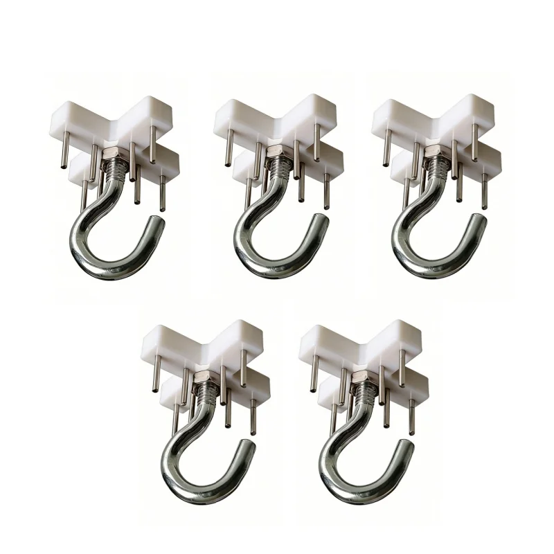 

5pcs No Drill Ceiling Hooks Heavy Duty Inverted Hanging Seamless Nails Eye Screw Hooks For Curtain Ropes Wire Hanging