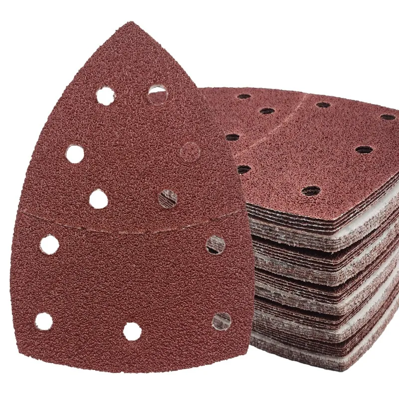 

50 PCS Mouse Sander Pads Detail Sander Sandpaper Sanding Sheets Hook and Loop Sandpaper Palm Sander Sandpaper with 11 Holes