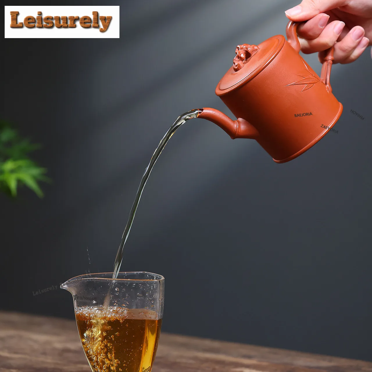300ml Elegant Yixing Purple Clay Teapots Handmade Bamboo Shadow Pot Raw Ore Zhu Mud Kettle Chinese Zisha Tea Set Tea Decoration