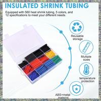 WON 560Pcs Heat Shrink Tubing Insulation Shrinkable Tube Car Assorted Electrical Cable