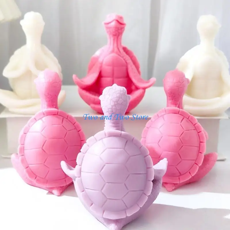HX6F Easy to Demold Silicone Mould Epoxy Mold for Home Decoration Yoga Turtles Shaped Aromatherapys Mold Jewelry Tool