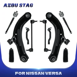 AzbuStag 10Pcs Front Lower Control Arm Sway Bar Link Suspension Kit for NISSAN VERSA CUBE 2007 2008 2009 2010- 2014 546181FE0A