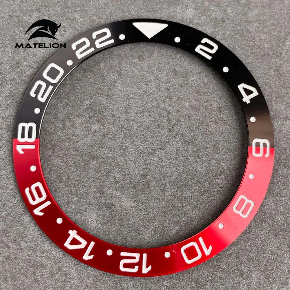 Matelion-男性用セラミック合金時計ベゼルインサートリング,ダイバーアクセサリー,43mm,39.8mm,nh35,nh34,gmt