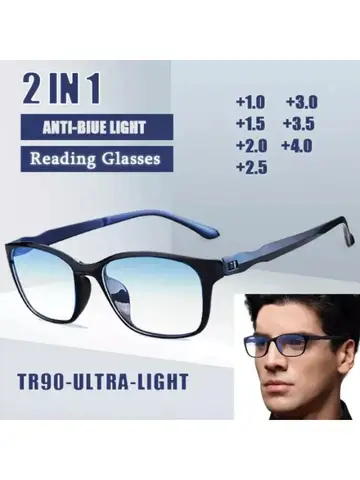 FG New Reading Glasses Men Anti Blue Presbyopic Eyeglasses Antifatigue Computer Eyewear +0.0 +1.0 +1.5 +2.0 +2.5 +3.0 +3.5 +4.0
