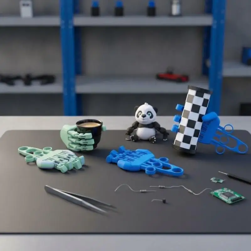 3D Printed Mechanical Hand Fidget Toy Flexible Movable Joints Hand Stress Relief Toy For Kid Adult Desktop Decoration Party Gift