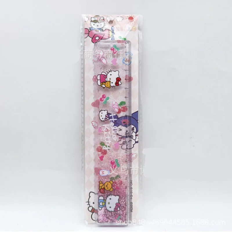 Cute Kulomi The New Trendy Quicksand Ruler Is Sweet and Oiling Ruler Melody Gift Student Exam Grid Ruler