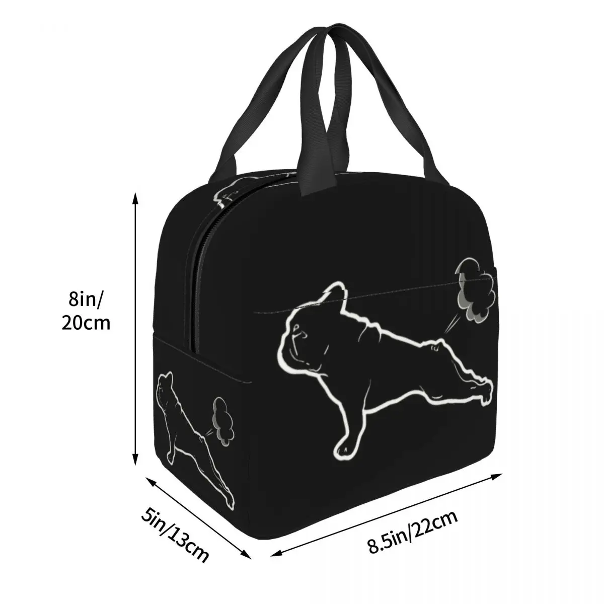 Vendita calda Bulldog francese Yoga Lunch Bag donna Warm Cooler Insulated Thermal Lunch Box per bambini School Work Picnic Food Tote Bags