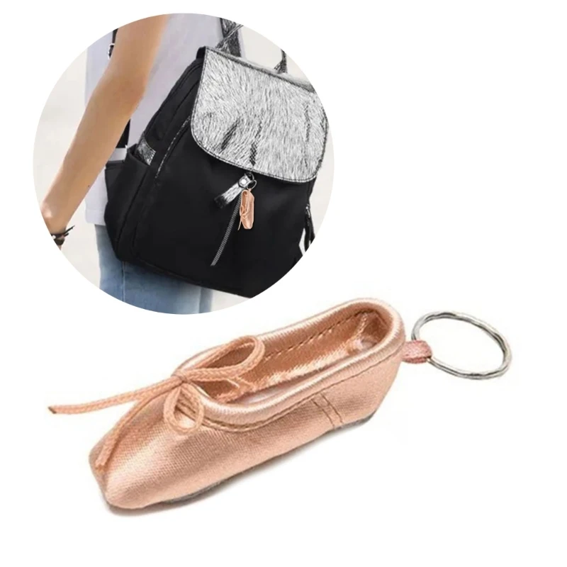 Pointe Shoes Keyrings Mini Ballet Shoe Purse Keychain Handmade Pointe Shoe Charm Bag Penddant Gift for Dance Lovers