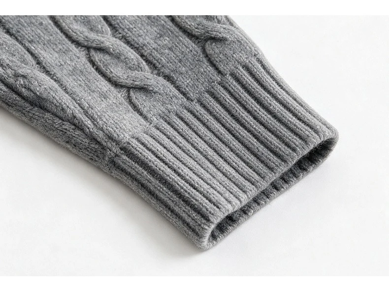 Herbstmode-Pullover für Herren mit Stehkragen, Old-Money-Jacquard, Reißverschluss-Cardigan, einfarbig, schlichter Stil, Strickware – Detail 10