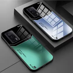 For Xiaomi POCO F5 Pro Case Fashion Hard Tempered Glass Gradient Protective Back Cover Case For xiaomi POCO F5 F5Pro Phone Shell