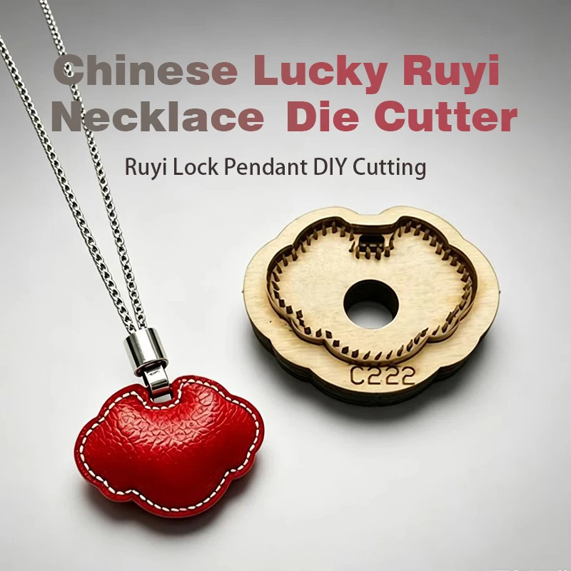 

C222DIYHandcraftLeatherArtChinese LuckyCloud LockCuttingWoodMold VintageSafeLock NecklacePendantIntegrated aterial Die Tool
