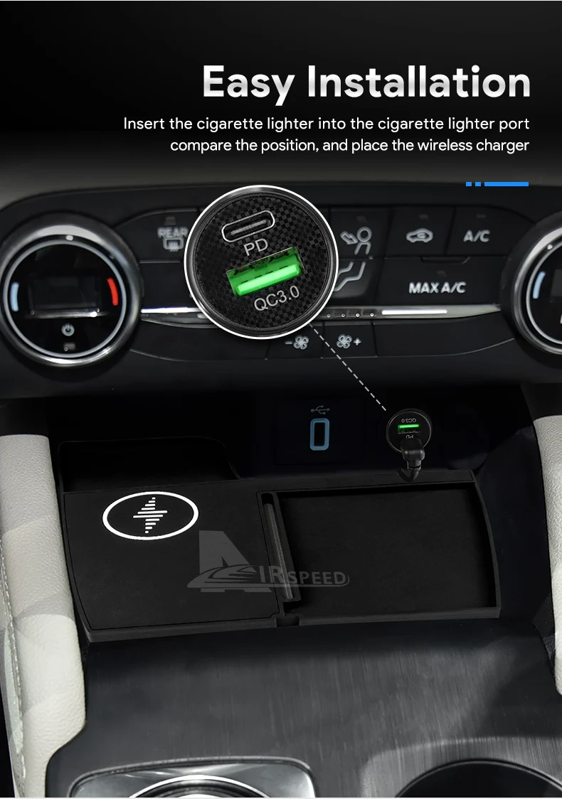 15 W Auto Drahtlose Schnelle Lade Halter Für Ford Focus 2019 2020 2021 2022 2023 Handy Ladegerät Bord Trim zubehör – Detail 9