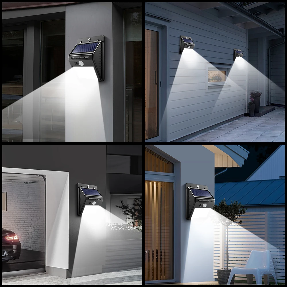 Mini LED Motion Sensor Wall lamp solar charging outdoor light IP65 waterproof lighting lights Garden Garage Courtyard Steps Lamp