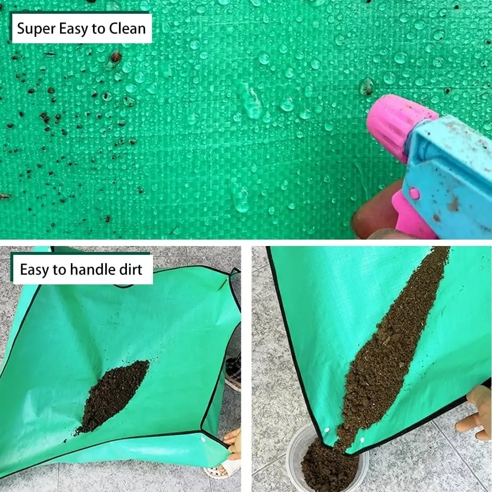 50/66/75cm Gardening Mat PE Transplanting Plant Waterproof Square Plant Potting Mat Thicken Foldable Garden Accessories