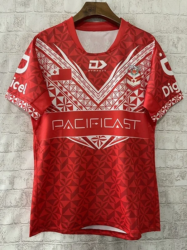 24/25 Samoa Tonga Men's Rugby Jersey Short-sleeved Sports Jersey Samoa Rugby Jersey3D Printing Breathable and Comfortable