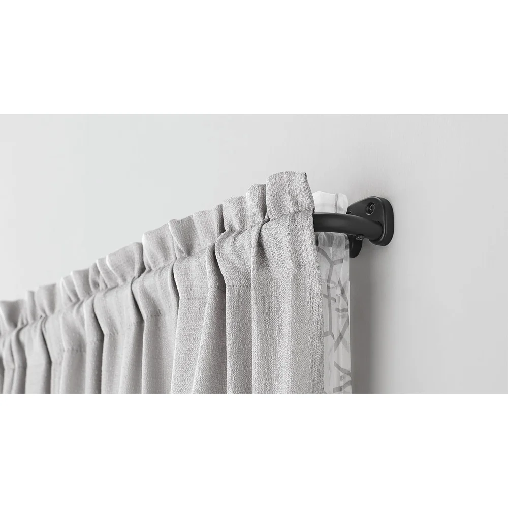 3 Pack Adjustable Black Wrap Room Darkening Double Curtain Rod Set 30-84 Inch Includes Mounting Hardware Easy Install