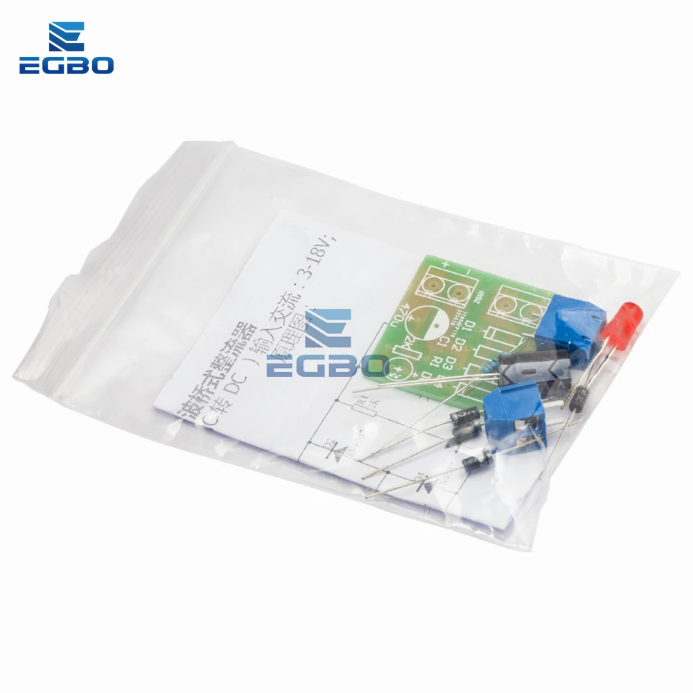 EGBO 1N4007 Bridge Rectifier AC to DC Converter Full Wave Rectifier Board Module DIY KIT