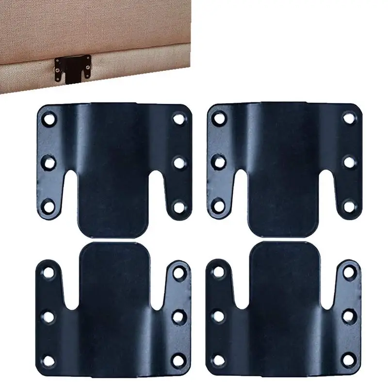 4pcs Stainless Steel Sectional Sofa Connector Interlock Bracket With 24 Screws For Furniture Connector Household Supplies