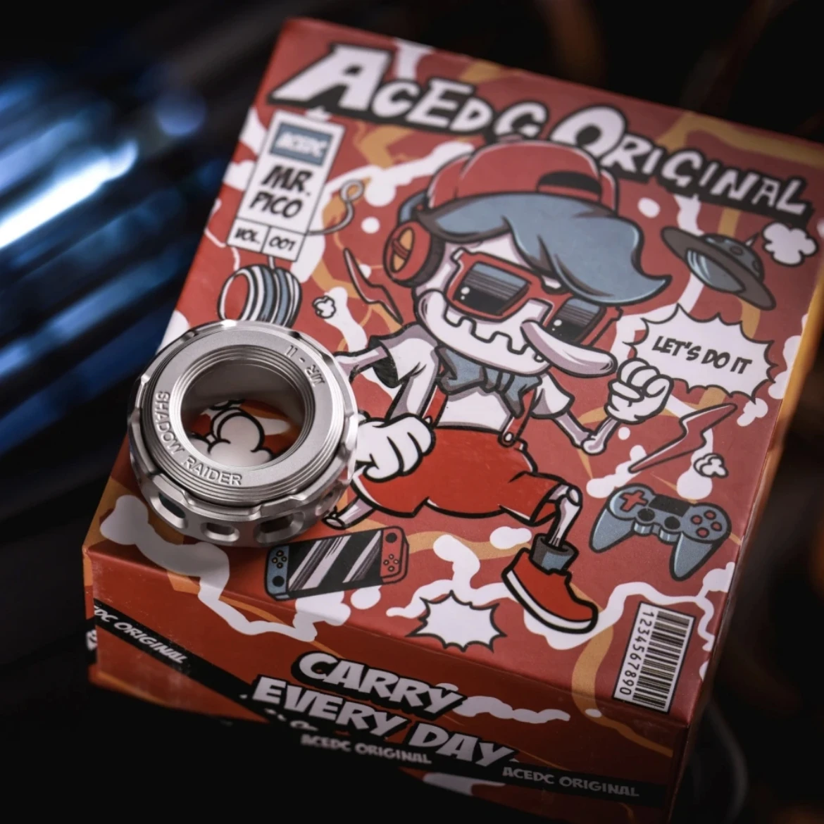 Shadow Strike Ring Fidget Spinner Titanium Alloy EDC Slider Toys Metal Anti Stress Sensory ADHD Focus Tool Fidgeting Toys