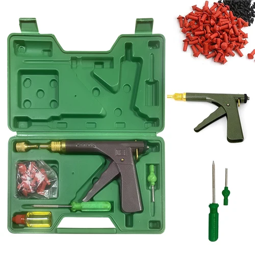 Imagen 1 del producto Kit de reparación de pinchazos de neumáticos de coche, pistola de reparación de fugas de aire de neumáticos sin cámara de vacío profesional, herramienta de reparación de neumáticos de bicicleta y coche