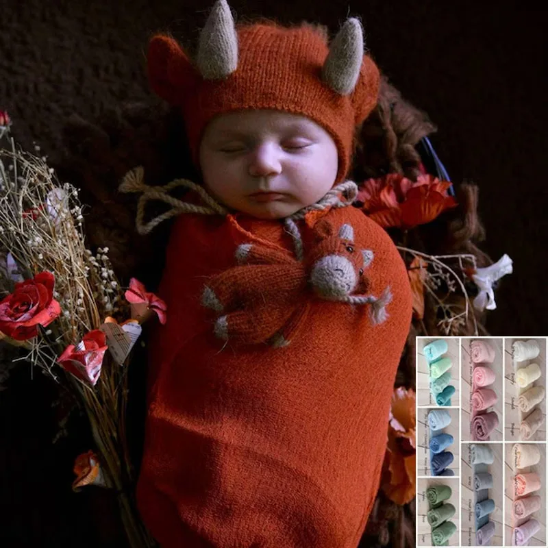 

Newborn Photography Props Cheesecloth Wrap Swaddle Ripple Blanket for Baby Photo Shoot Posing Layer Prop in Home Studio