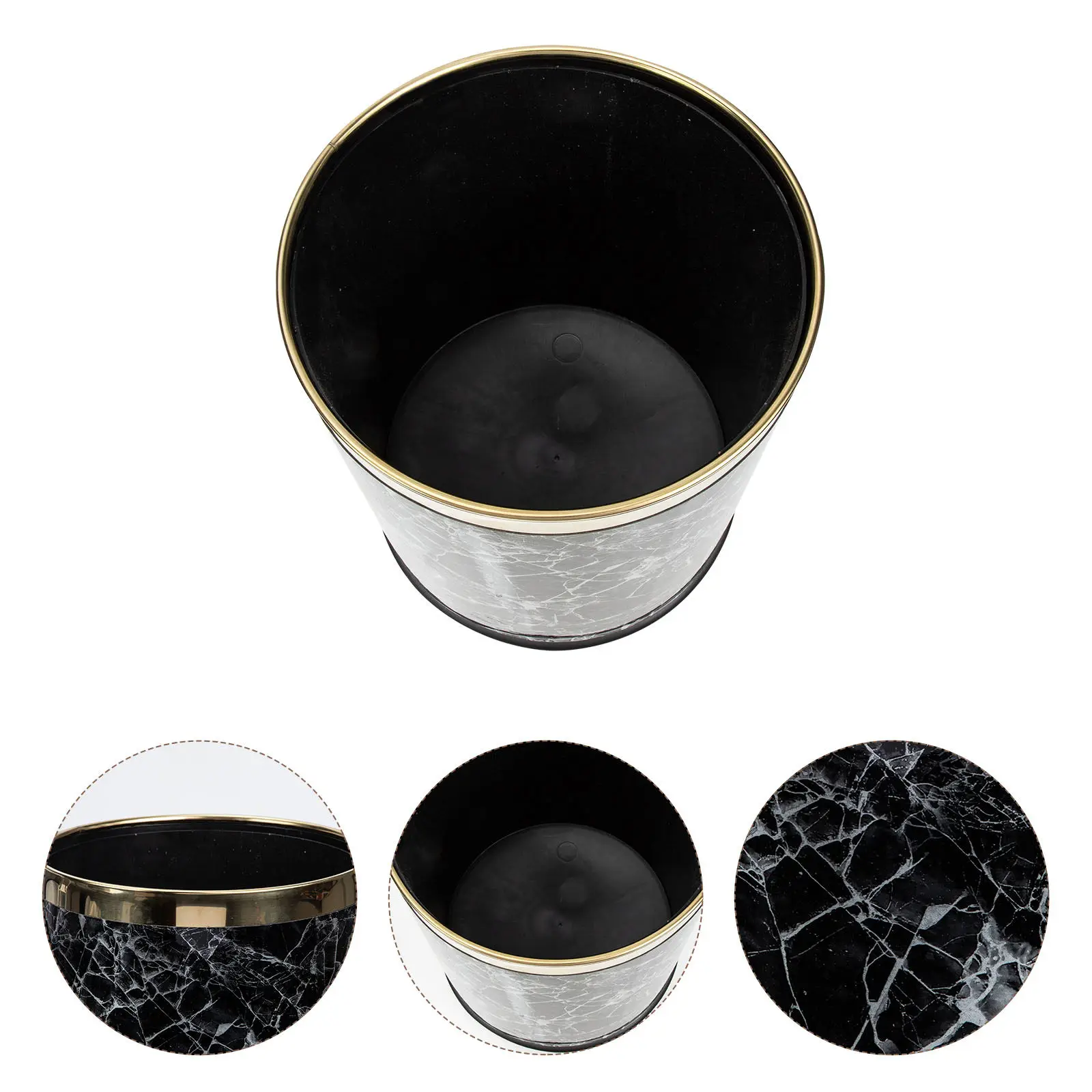 

Круглое мусорное ведро без крышки с утолщенным нескользящим основанием, мраморный дизайн, для дома, офиса, кухни, спальни, декоративное