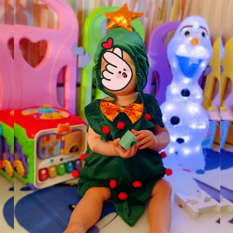 Vestiti del neonato albero di natale Cosplay vestiti della neonata ragazzo pagliaccetti Costume per bambini per ragazze 0-6 mesi