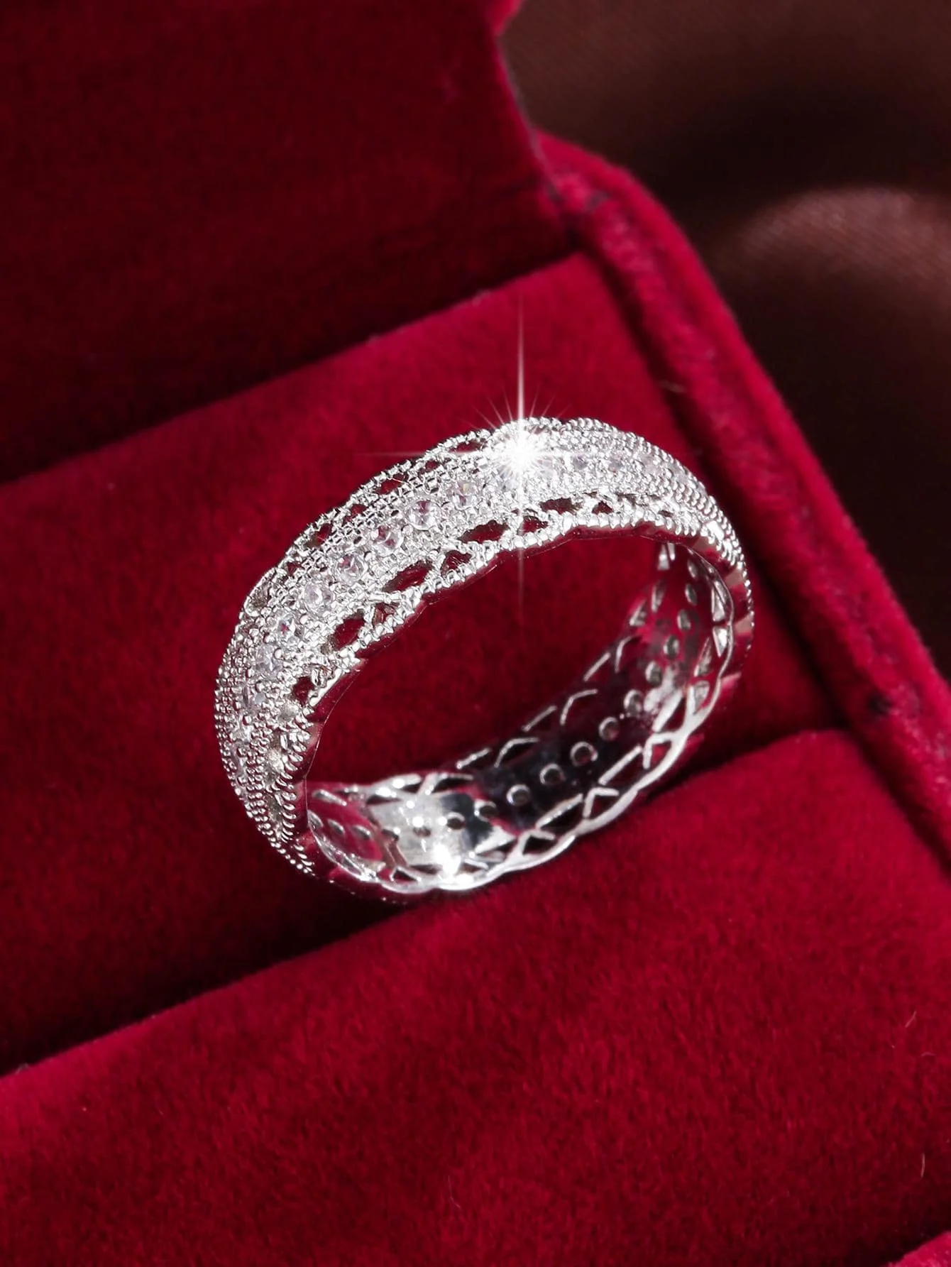 

1 шт. Элегантное женское кольцо с цветочным дизайном и кубическим цирконием, повседневный подарок