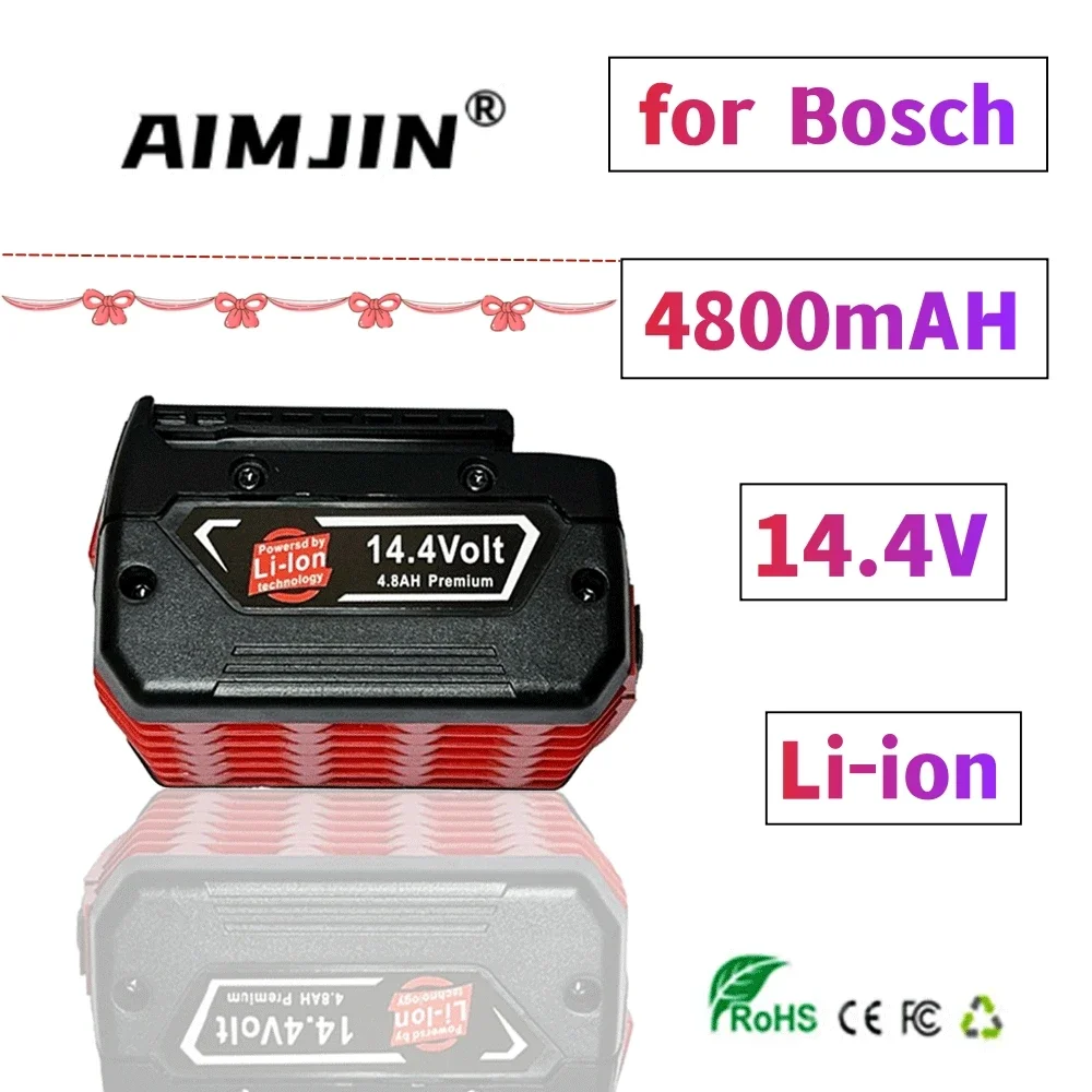 4800mAh 14.4V Rechargeable Li-ion Battery cell pack for BOSCH Cordless Electric Drill Screwdriver BAT607,BAT607G,BAT614G