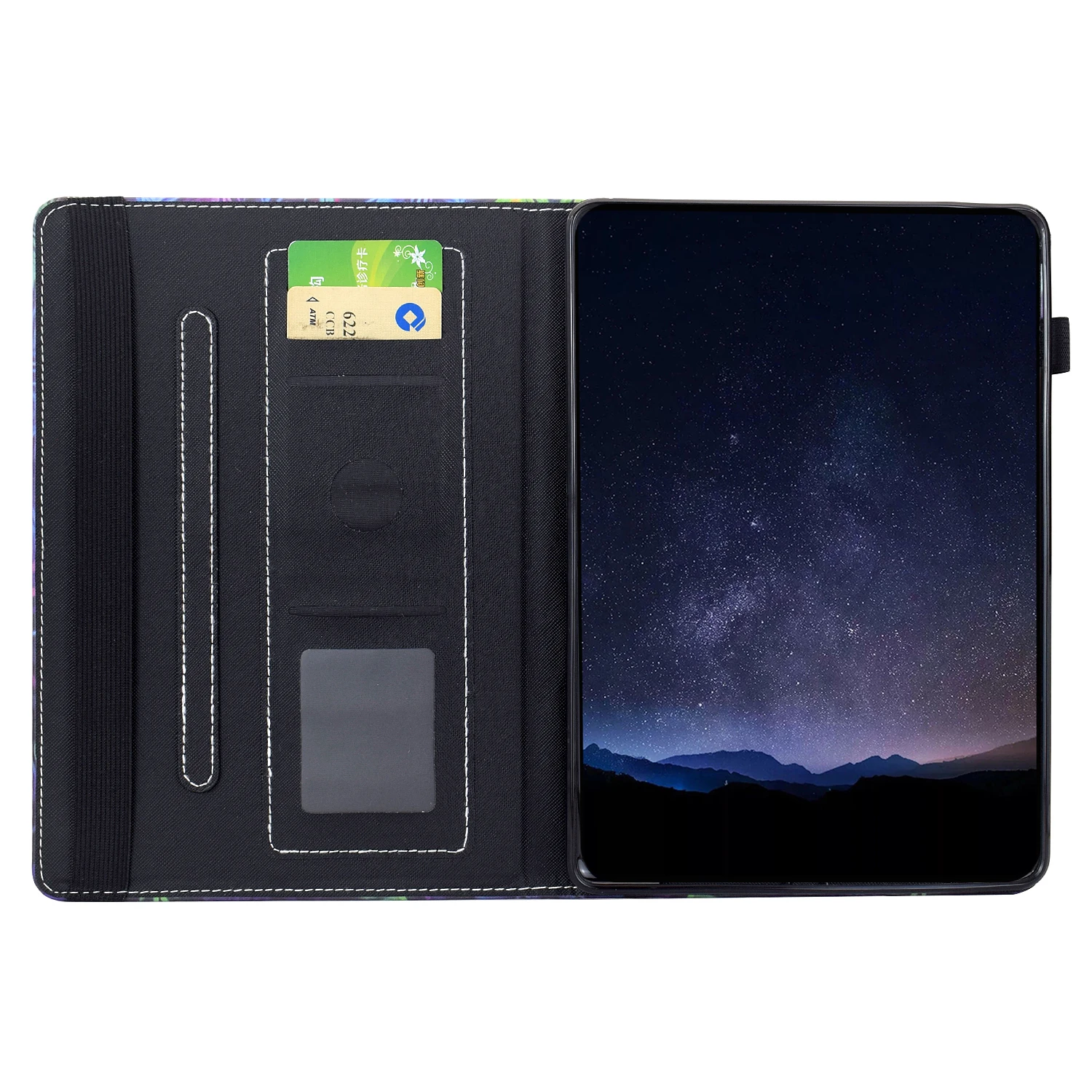 For Xiaomi Redmi Pad 2 Leather Case Pattern Print Card Slots Stand Auto Sleep Wake Tablet Cover - Colorful Cat