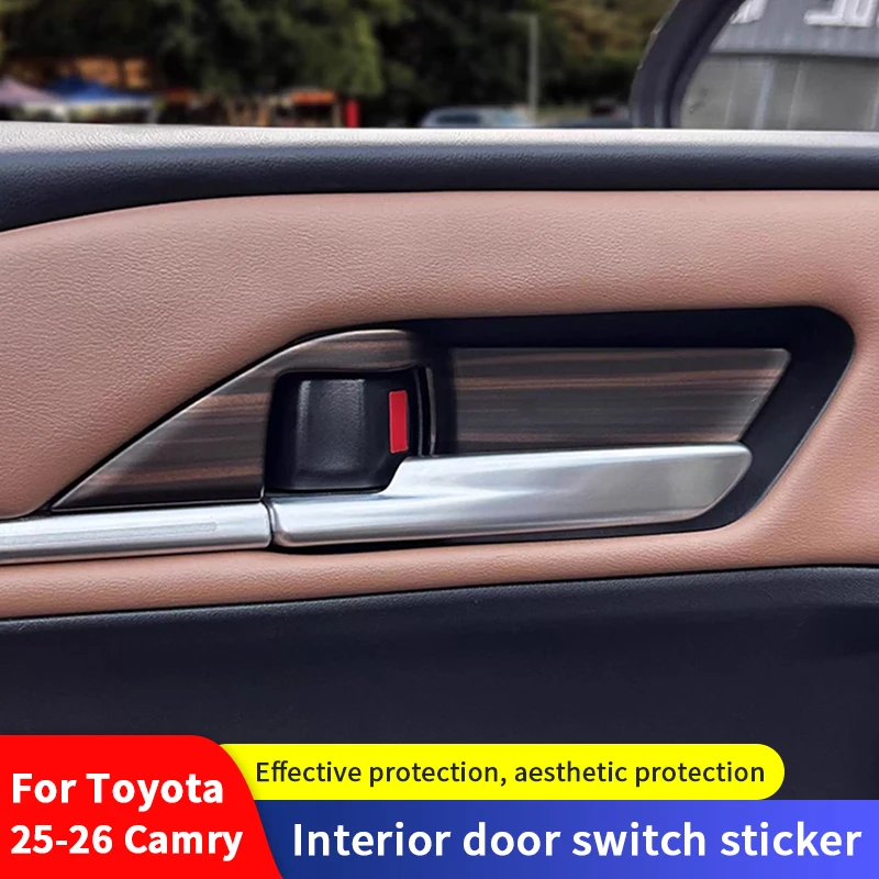 

QHCP Car Inner Door Bowl Cover ABS Inner Door Handle Bowl Cover Trims Decoration For Toyota Camry 2025-2026 Interior Accessories