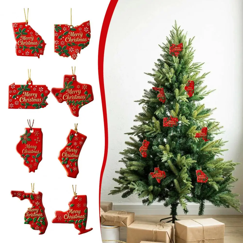 Christmas Ornament Set Festive State Christmas Ornaments Tree Decorations for Holiday Home Decor Gifts Holiday Decorations