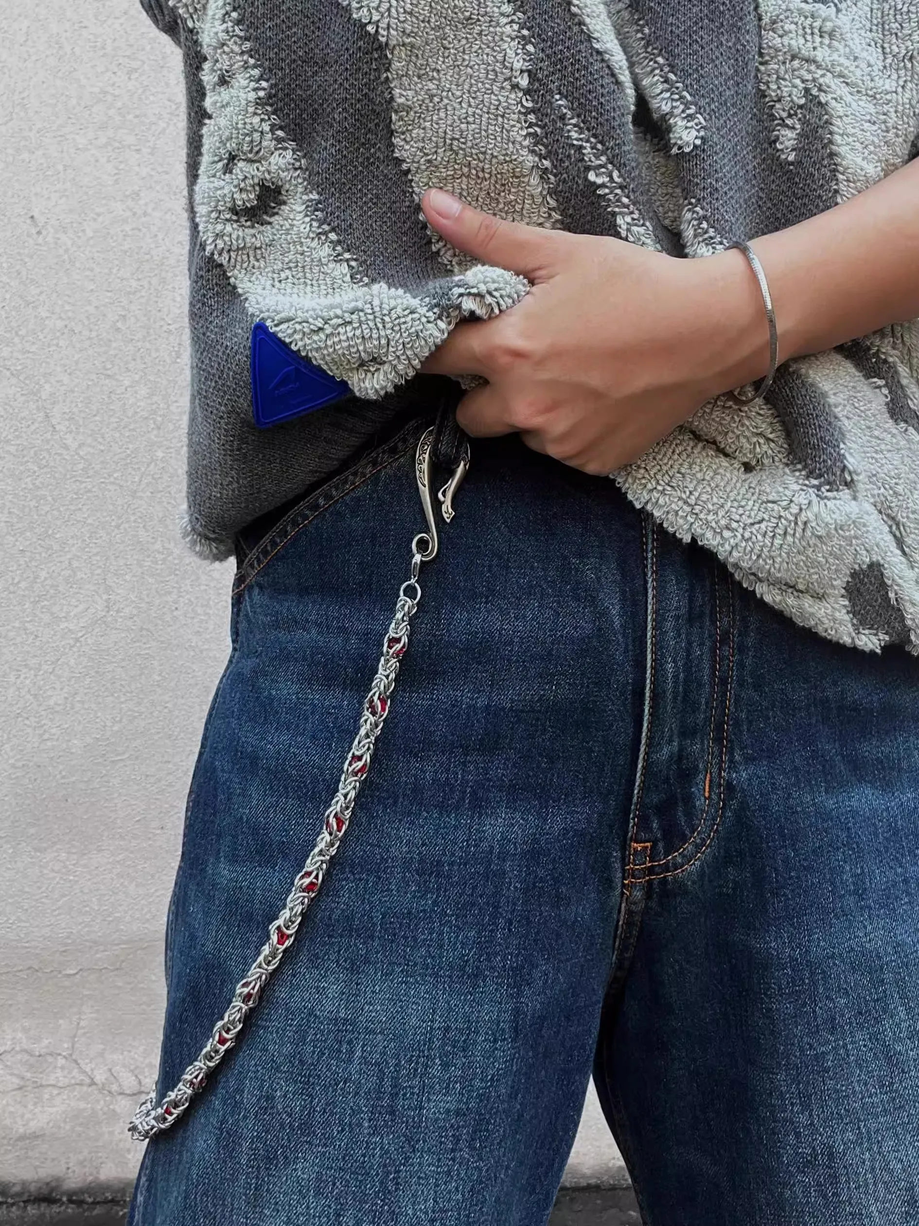 Snake Bone Clamp Beads Pants Chain Street Dance luxurious Ornament Men And Women  One\'s Waist Key Chain Hip Hop Punk Accessories
