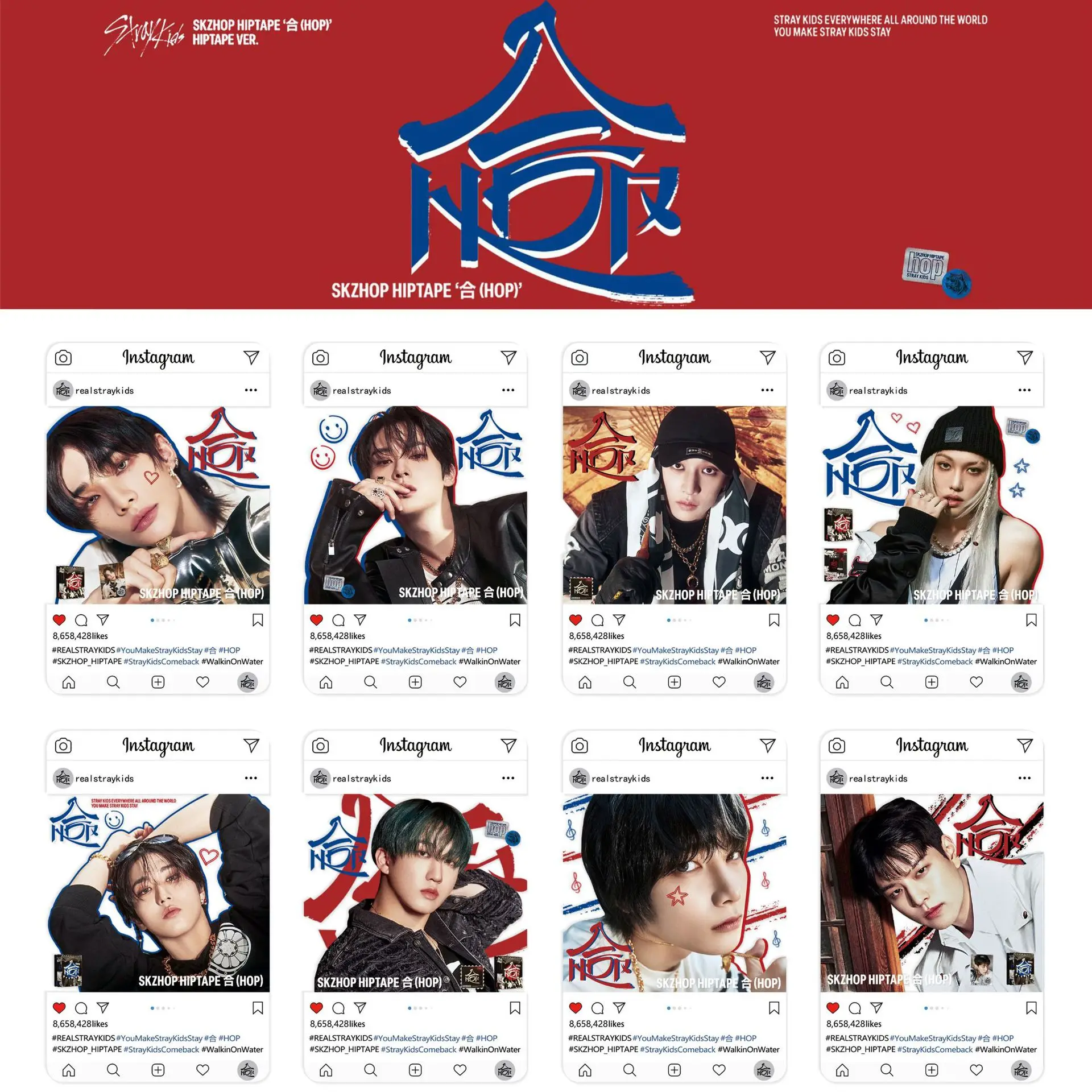 

8pcs Set Stray Kids Skzoo Album HOP Cards Bang Chan Lee Felix Hyunjin Kpop Idol Transparent Cards For Fans Collection Gift