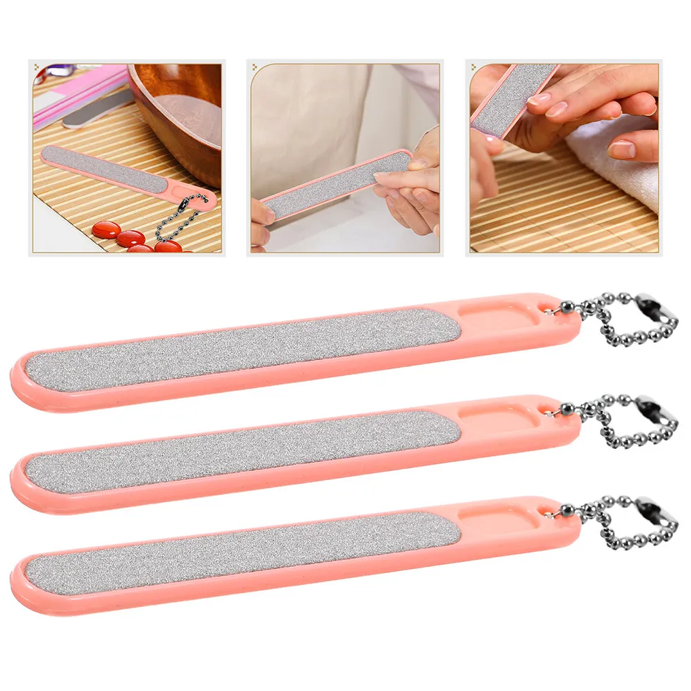 3Pcs Nail Files for Natural Nails Smooth Buffing Block Portable Mini Manicure Tool for Home Salon Travel Purse Pocket Keychain