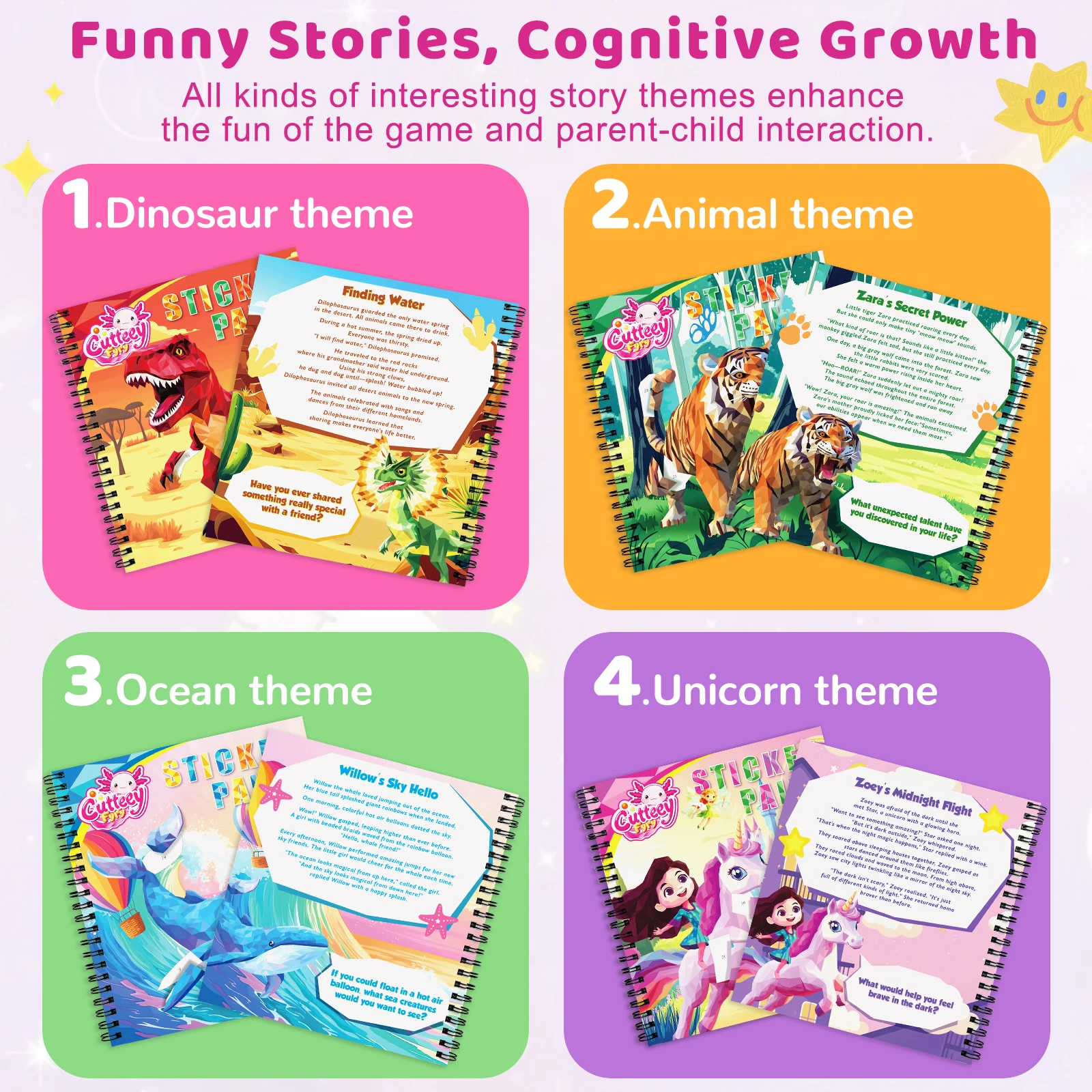 1PC Sticker Paint Books for Kids DIY Sticker by Number Road Airplane Travel Sticker Activity Book Dinosaur Unicorn Ocean Themed view 5