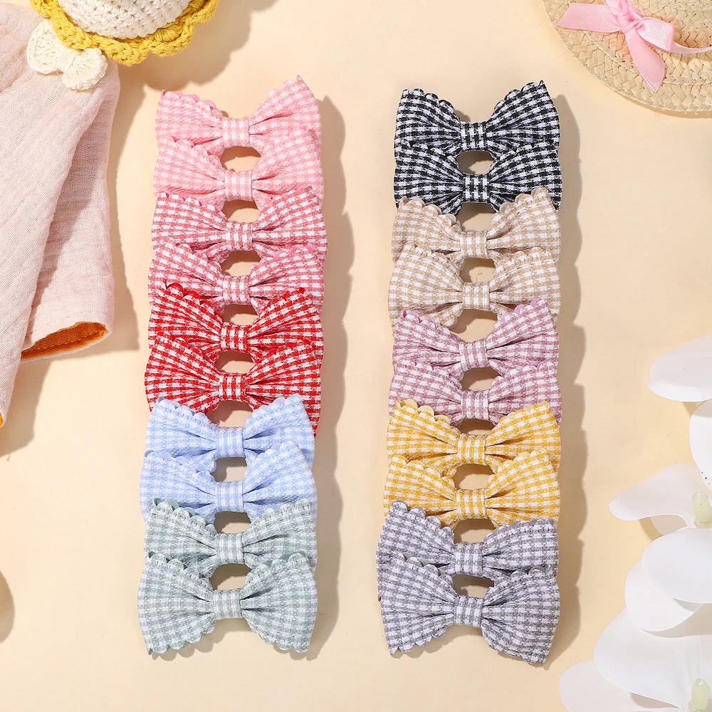 20 Teile/satz Mini 2,5 "Süßigkeiten Farbe Süße Haar Bögen für Mädchen Plaid Haar Clips Set Kinder Schöne Haarnadeln Hairgripes headwear Geschenk