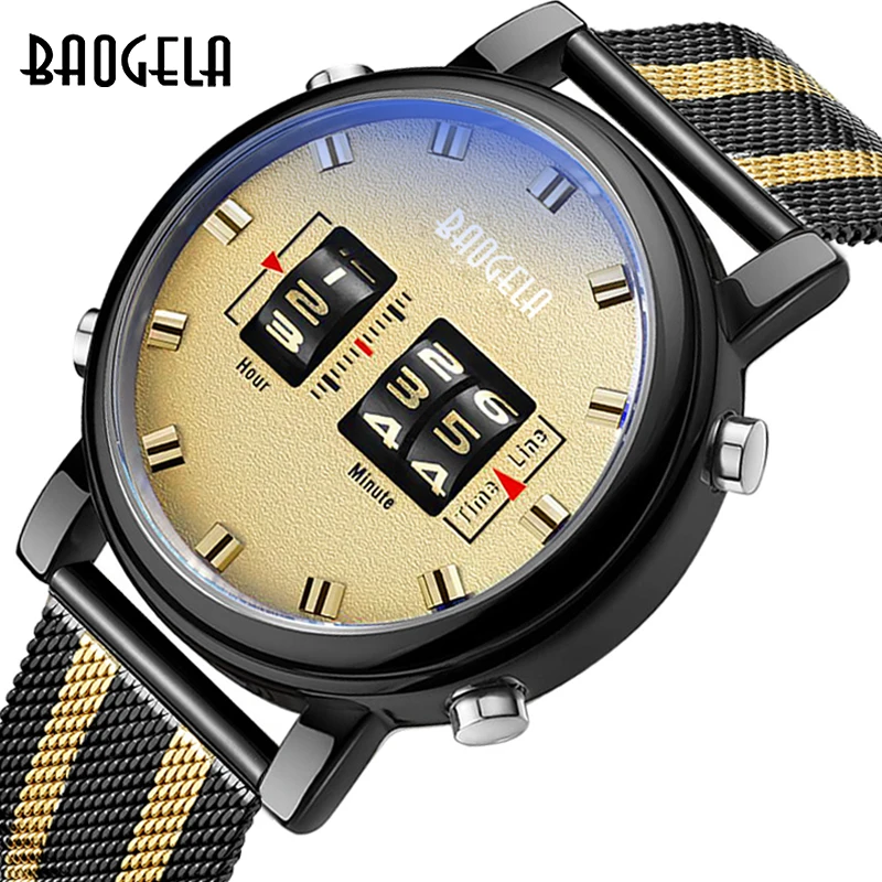 BAOGELA NEW Military Sport Watches Men Roller Quartz Watch Luxury Waterproof Stainless Steel Wristwatch Man Relogio Mascilino