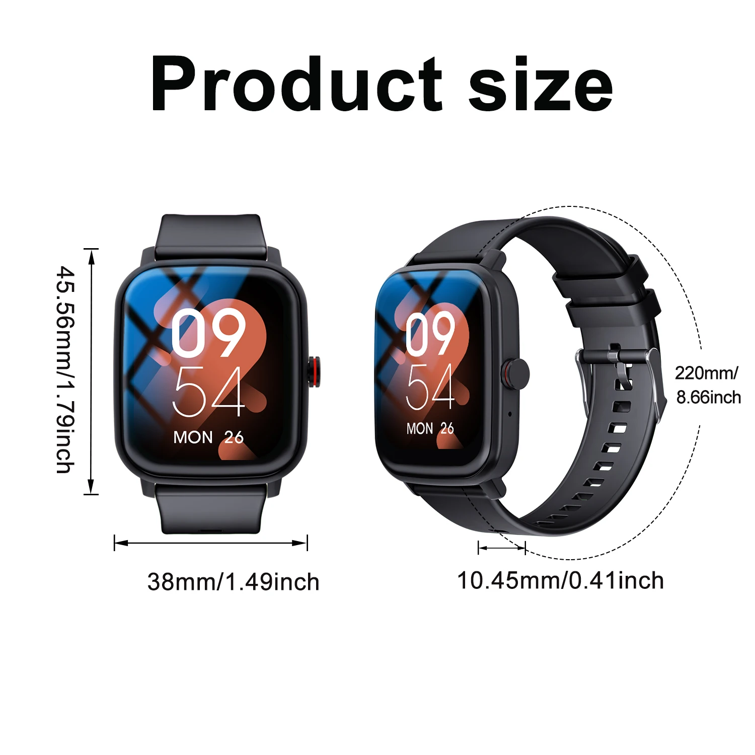 Smart Watch Orologio sportivo multifunzione intelligente, chiamate wireless, quadranti personalizzati, controllo musicale