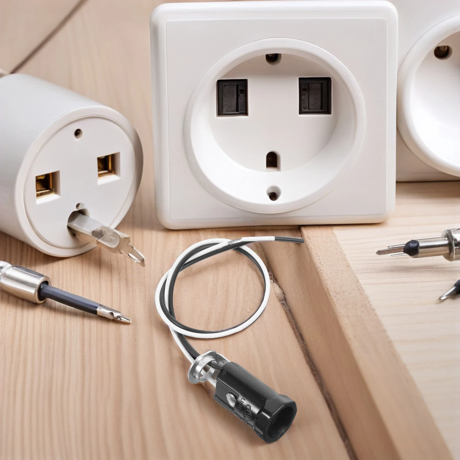 

3pcs E12 Lamp Holder Black Candelabra Socket With Wire Lead Light Bulb Base For Chandelier Fixture Replacement Lighting